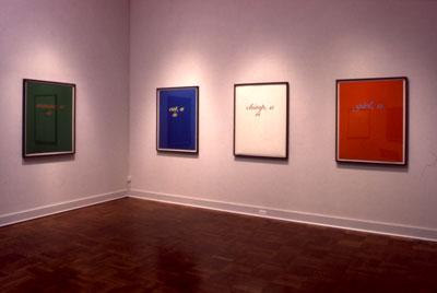 A Mouse is a Cat is a Chimp is a Girl (RGB) , 1996 4 Iris Prints 34 x 46 inches each  Installation view, Portland Museum of Art, Portland OR, 1996 