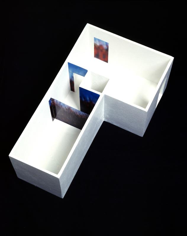 Volume of Vision Model , 1990 Wood, glue, paint, color transparencies 