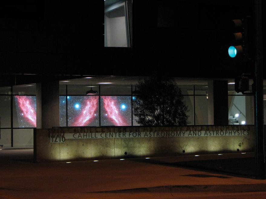 California Institute of Technology Public Pro ject , 2008 Three (3) video projectors, one (1) media player Installation view, Caltech, Pasadena, CA, 2009