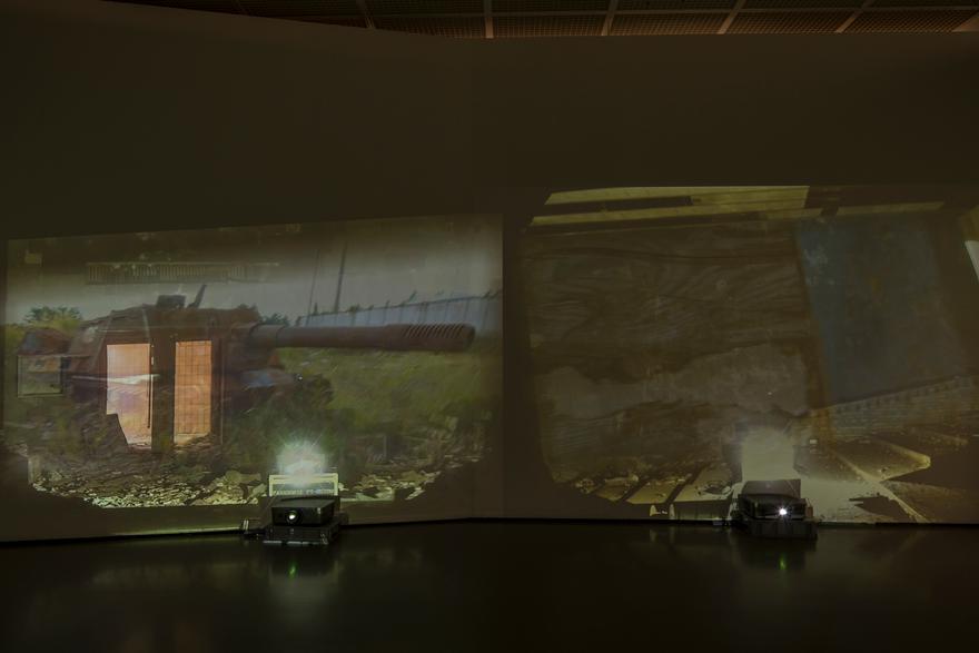 Chernobyl, 2011 Six (6) video projectors, six (6) media players, Lee filters Dimensions variable Installation view, Kunsthaus Zurich, Zurich, Switzerland, 2012