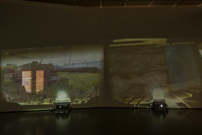 Chernobyl, 2011 Six (6) video projectors, six (6) media players, Lee filters Dimensions variable Installation view, Kunsthaus Zurich, Zurich, Switzerland, 2012