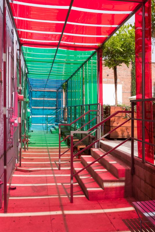 RGB Window for MOCA adapted for The Underground Museum , 2001- 2018 Installation designed by DIANA THATER and Lorcan O'Herlihy Architects (LOHA) Installation view, The Underground Museum, Los Angeles, CA